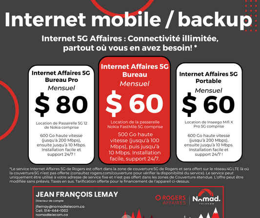 Internet Affaires Mobile 5G de Rogers